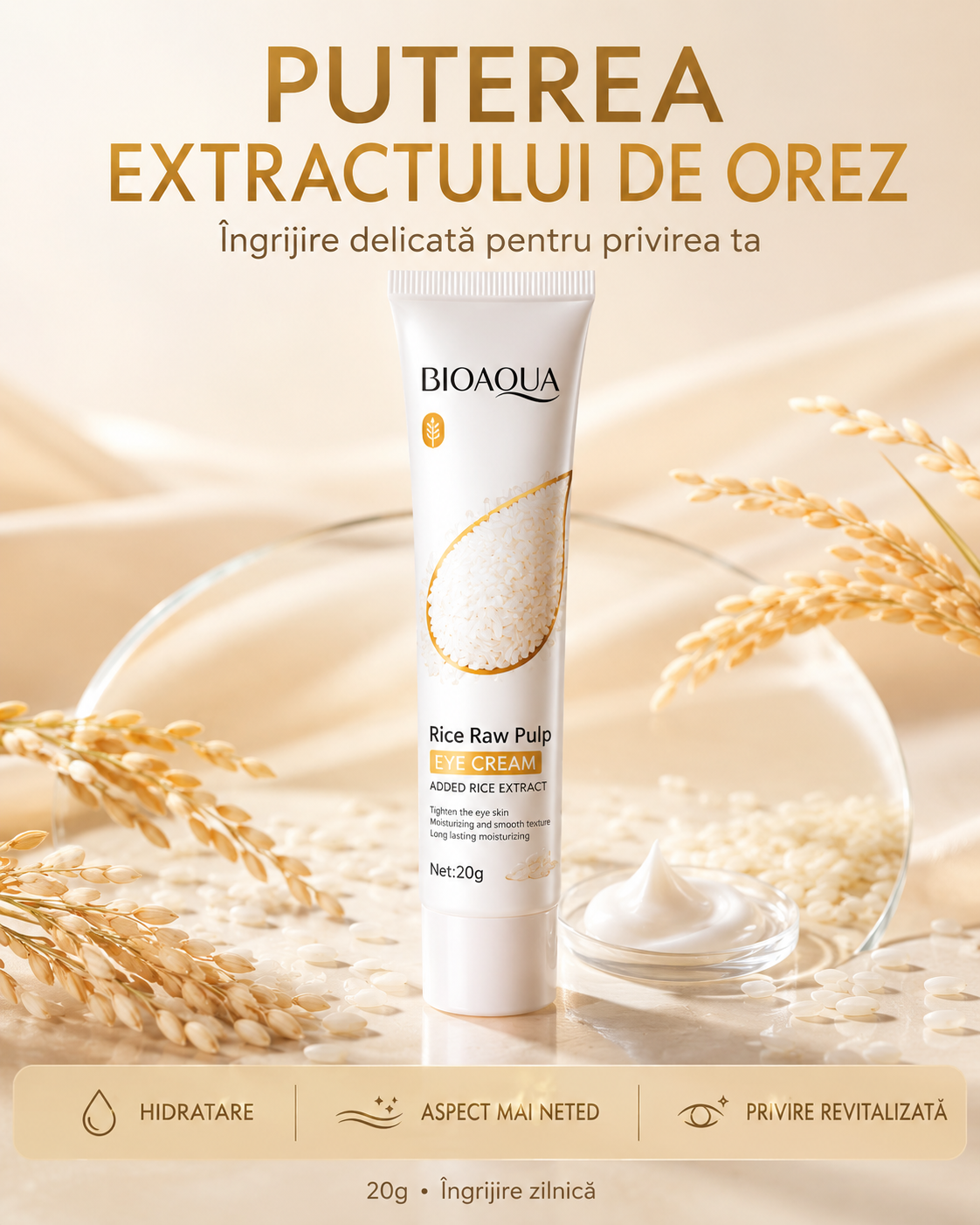 Cremă pentru Ochi cu Extract de Orez