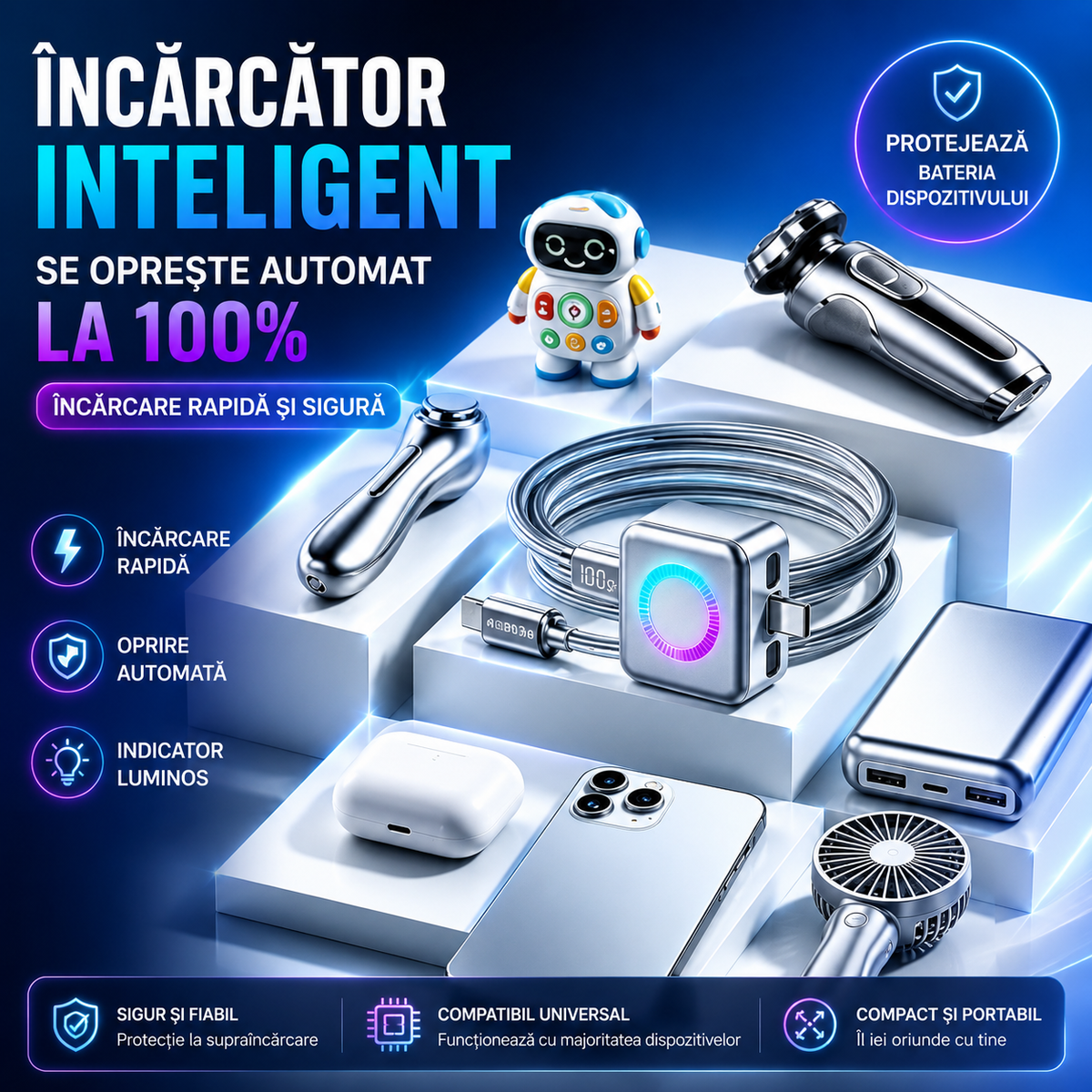 Încărcător Inteligent cu Oprire Automată